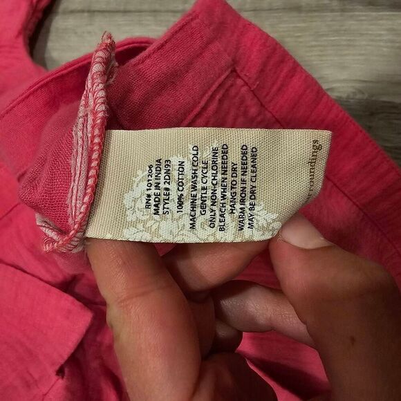 Soft Surroundings Barbie Pink size Medium Cotton Cowl Neck Top - Picture 5 of 6